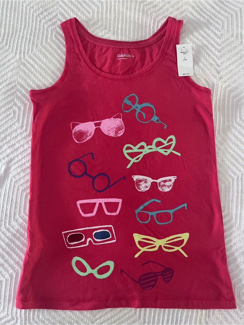 GAP Girls' Red Tank Top with Sunglasses Print